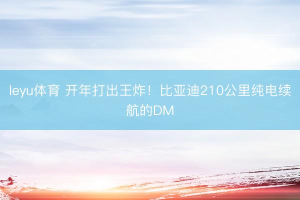 leyu体育 开年打出王炸！比亚迪210公里纯电续航的DM