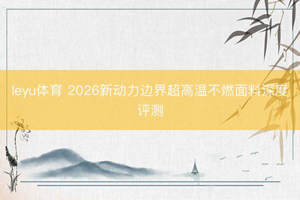 leyu体育 2026新动力边界超高温不燃面料深度评测